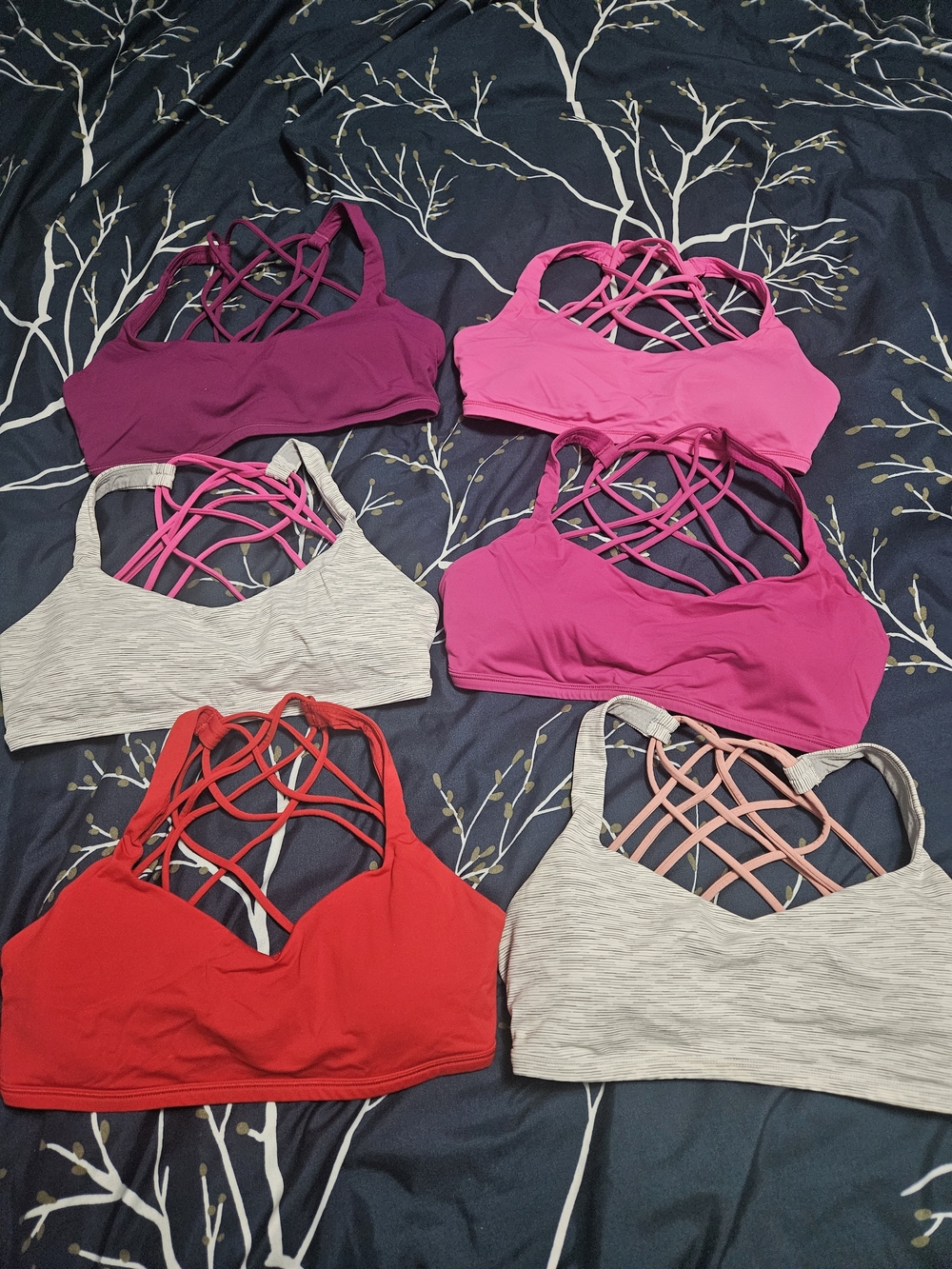 Free To Be Wild Sports Bra - Purple, Black, White, Light Purple Grey & Camo